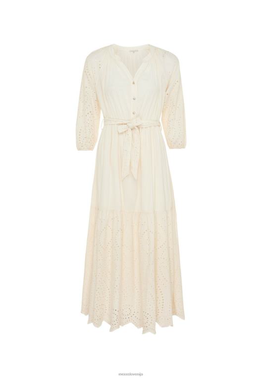 Mexxbež ženske maxi obleka z vezenjem umazano bela 860R22