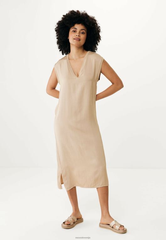 Mexxbež ženske obleka brez rokavov z v-izrezom pesek 860R9