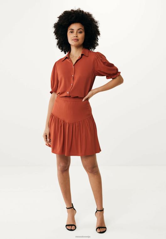 Mexxoranžna ženske kratko krilo gube opeke 860R79