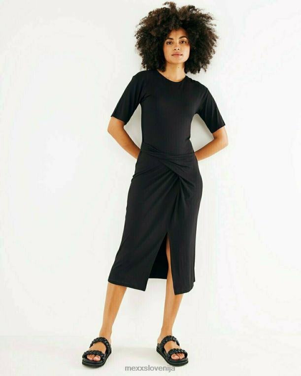 Mexxschwarz ženske midi obleka črna 860R149