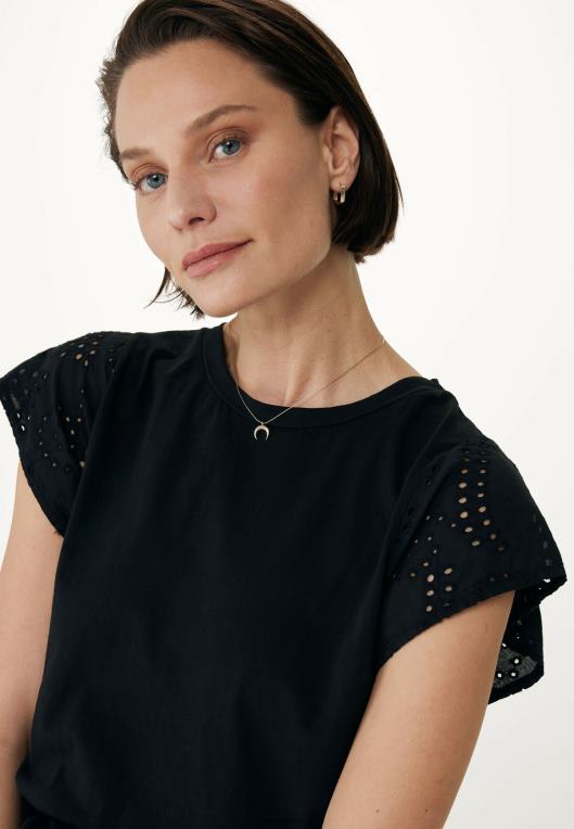 Mexxbež ženske zgornji vezeni rokavi črne barve 860R15